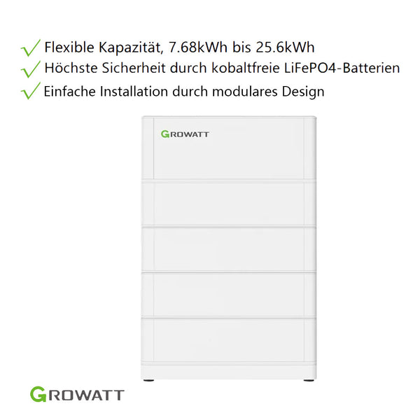 Growatt ARK 7.6-25.6H Solarspeicher 7.6-25.6kWh HV Batterie für Privatehäuser